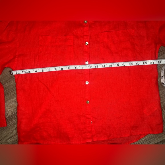 Rachel Zoe Scarlet Linen Shirt - Picture 9 of 11